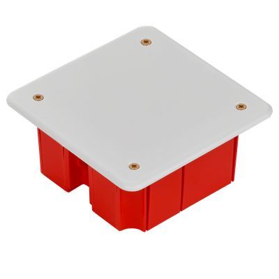 Коробка распаячная КМ41001 для твердых стен безгалогенная (HF) 92х92х45мм с саморезами с крышкой IEK