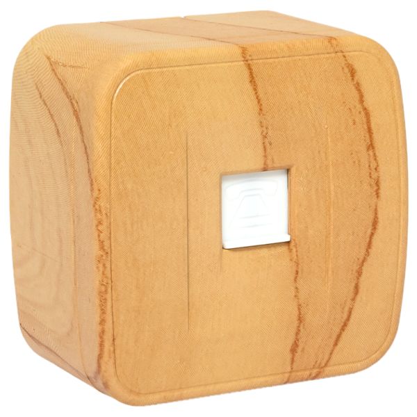 Розетка Phone 1-местная ОП Минск светлое дерево EKF