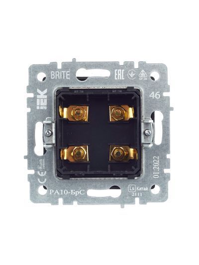 BRITE Аудиорозетка 4-местная РА10-БрС сталь IEK