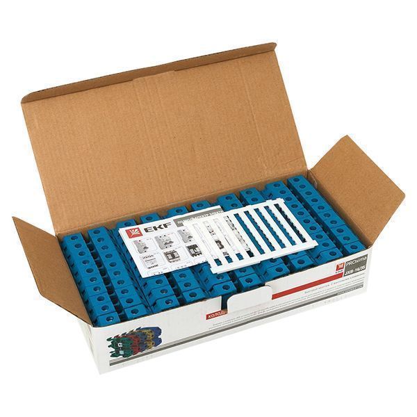 Клемма проходная винтовая JXB 16 мм2 синяя EKF