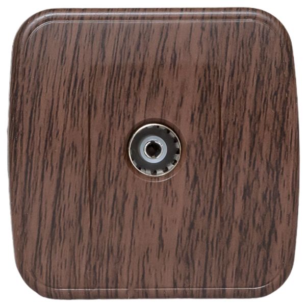 Розетка TV 1-местная ОП Минск 75Ом 5-862МГц тёмное дерево EKF