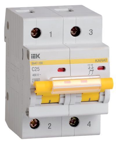 KARAT Автоматический выключатель ВА47-100 2P C 25А 10кА IEK