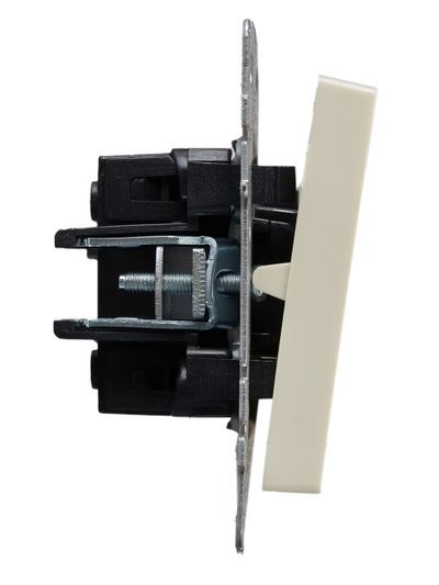 BRITE Выключатель 2-клавишный проходной 10А ВС10-2-6-БрКр бежевый IEK