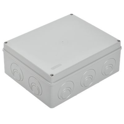 Коробка распаячная КМ41271 для открытой проводки безгалогенная (HF) 240х195х90мм IP44 5 вводов серая IEK