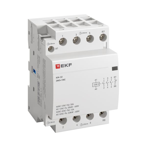 Контактор модульный КМ 32А 3NO+1NC 230В АС (3 мод.) PROXIMA EKF