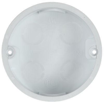 Коробка распаячная КМ41024 для полых стен безгалогенная (HF) D=80х40мм с металлическими лапками с крышкой IEK