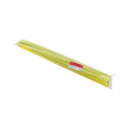 Термоусаживаемая трубка ТУТ нг 16/8 желто-зеленая в отрезках по 1м EKF PROxima