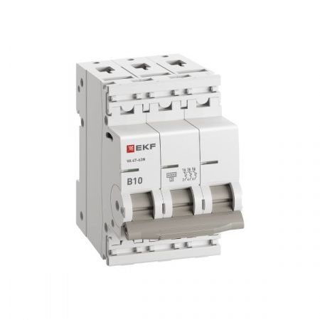 Автоматический выключатель 3P 10А (B) 6кА ВА 47-63N PROxima EKF