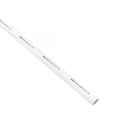 Термоусаживаемая трубка ТУТ нг 8/4 белая в отрезках по 1м EKF PROxima