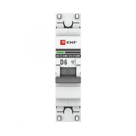 Автоматический выключатель ВА 47-63M 1P 6А (D) 6кА без теплового расцепителя PROxima EKF