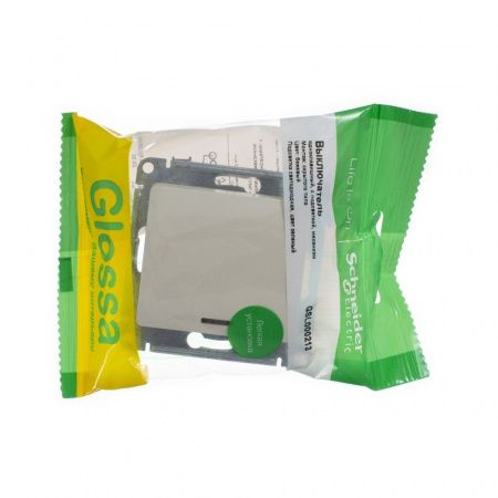SCH Glossa  Беж. Выкл. 1-кл. с подсвет., сх.1а, мех-м IP20 СП GSL000213