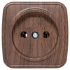 Розетка 1-местная ОП Минск 10А без заземления тёмное дерево EKF
