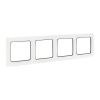 Стокгольм Рамка 4-местная белая с линией цвета черный EKF PROxima