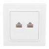 Розетка RJ-45 2-местная СП Минск белая EKF