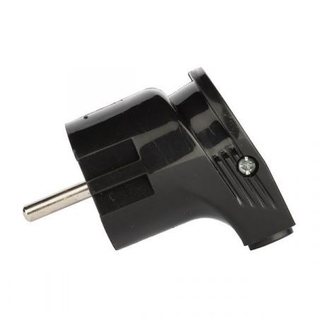 Вилка угловая с/з черн. 16А 250В EKF PROxima