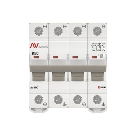 Выключатель автоматический AV-6 DC 4P 50A (K) 6kA EKF AVERES