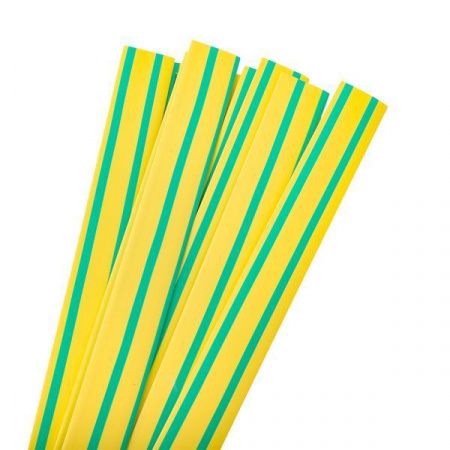 Термоусаживаемая трубка ТУТ нг 16/8 желто-зеленая в отрезках по 1м EKF PROxima