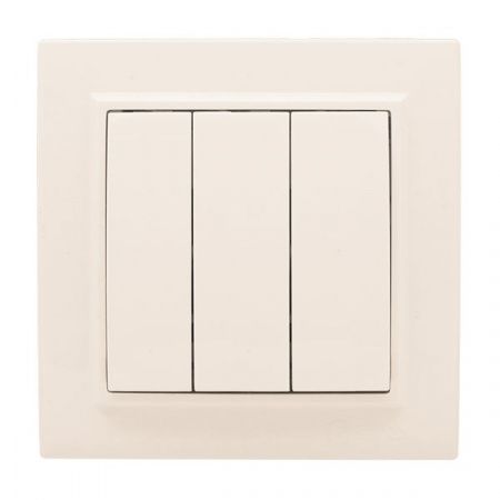 Выключатель 3-кл. СП 10А бежевый Минск EKF