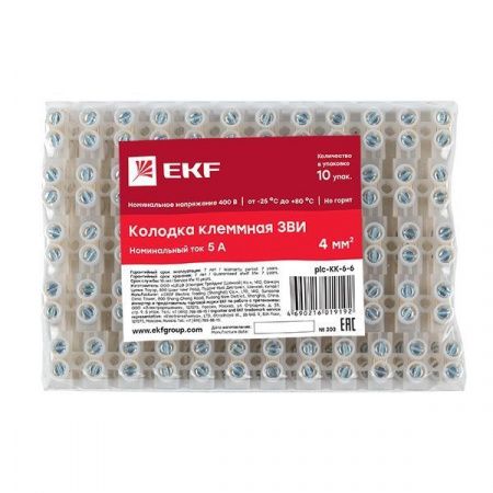 Колодка клеммная полиэтилен 1-4(6) мм2 6А 12 секций EKF