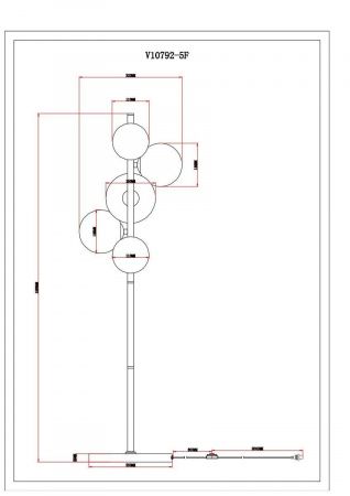 Торшер Moderli Renny V10792-5F