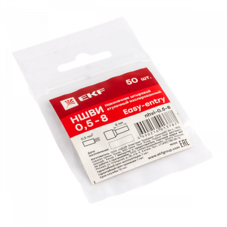Наконечник штыревой втулочный изолированный НШвИ 0,5-8 (50шт.) EKF PROxima