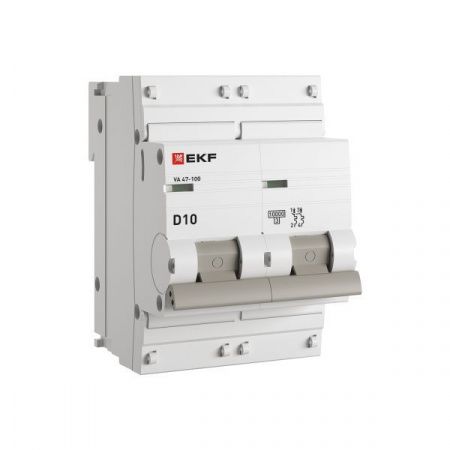 Автоматический выключатель 2P 10А (D) 10kA ВА 47-100 EKF PROxima