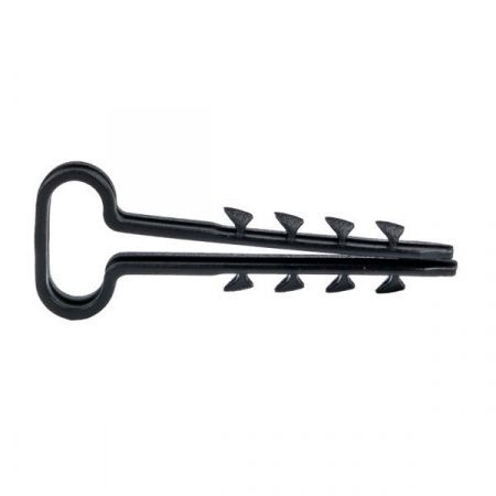 Дюбель-хомут (6x14 мм) для плоского кабеля черный (50 шт.) EKF PROxima