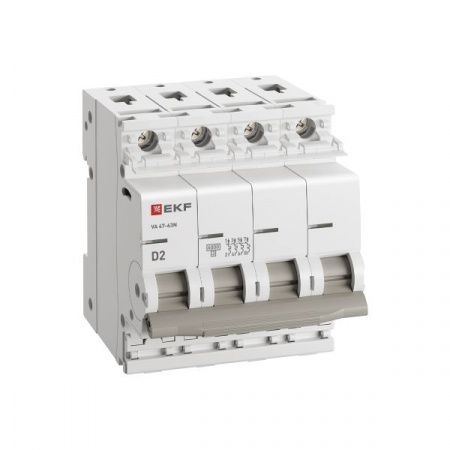 Автоматический выключатель 4P 2А (D) 6кА ВА 47-63N PROxima EKF
