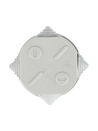 Коробка распаячная КМ41237 для открытой проводки безгалогенная (HF) D=75х40мм IP44 4 гермоввода серая IEK