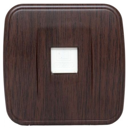 Розетка RJ-45 1-местная ОП Минск, 1А, 120В, тёмное дерево EKF