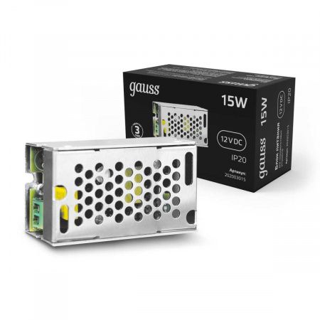 Блок питания Gauss Led Strip PS 12V 15W IP20 2A 202003015