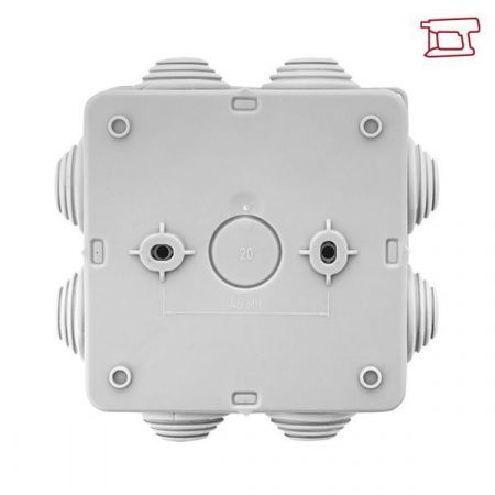 Коробка распределительная КМР-030-031 с крышкой (85x85x40) для прямого монтажа 8 мембр. вводов серая IP55 EKF