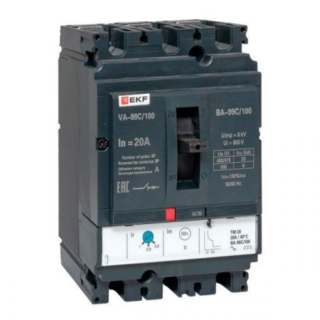 Выключатель автоматический ВА-99C 100/20А 3P 35кА EKF
