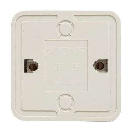 Рим Розетка 1-местная 10А без заземления белая EKF