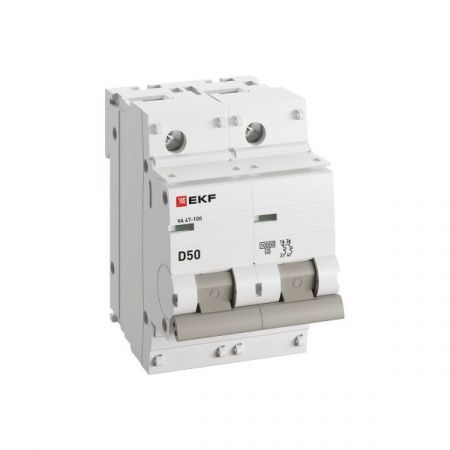 Автоматический выключатель ВА 47-100 2P 50А (D) 10kA PROXIMA EKF