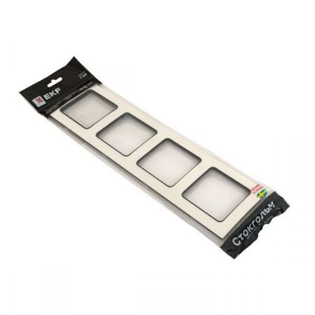 Стокгольм Рамка 4-местная белая с линией цвета черный EKF PROxima