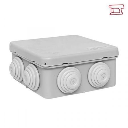 Коробка распределительная КМР-030-031 с крышкой (85x85x40) для прямого монтажа 8 мембр. вводов серая IP55 EKF