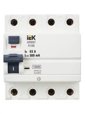 ARMAT Выключатель дифференциального тока R10N 4P 63А 300мА тип A IEK