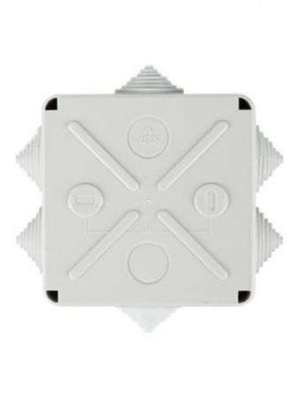 Коробка распаячная КМ41234 для открытой проводки безгалогенная (HF) 100х100х50мм IP55 6 гермовводов серая IEK