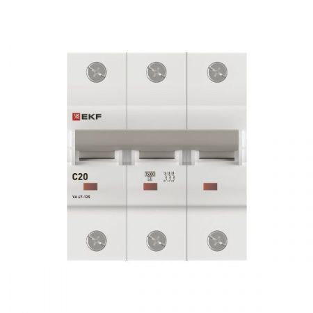 Автоматический выключатель ВА 47-125 3P 20А (C) 15кА PROXIMA EKF