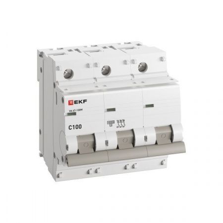 Автоматический выключатель ВА 47-100M 3P 100А (C) 10kA без теплового расцепителя EKF PROXIMA
