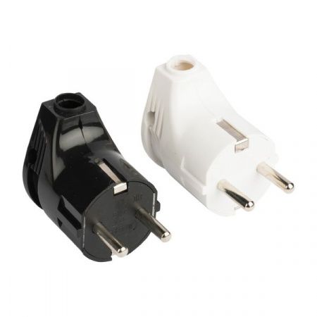 Вилка угловая с/з черн. 16А 250В EKF PROxima