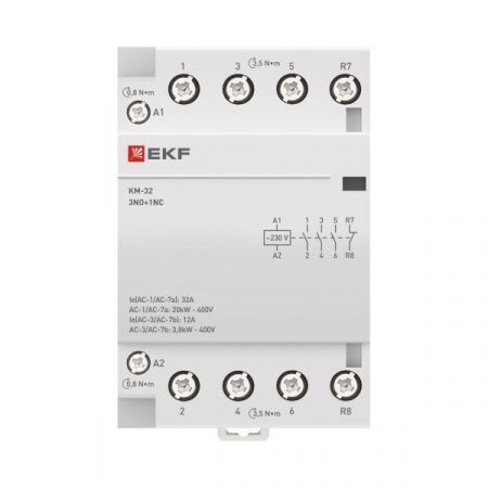 Контактор модульный КМ 32А 3NO+1NC 230В АС (3 мод.) PROXIMA EKF