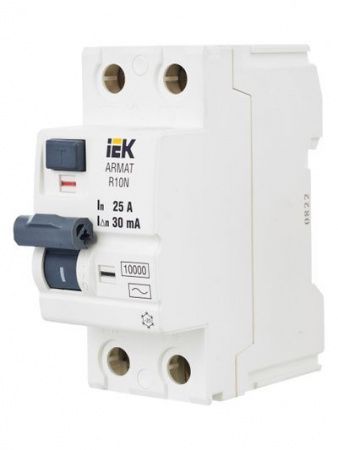 ARMAT Выключатель дифференциального тока R10N 2P 25А 30мА тип AC IEK