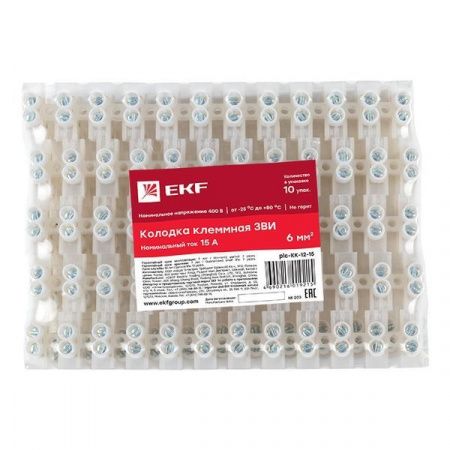 Колодка клеммная полиэтилен 1,5-6(10) мм2 15А 12 секций EKF