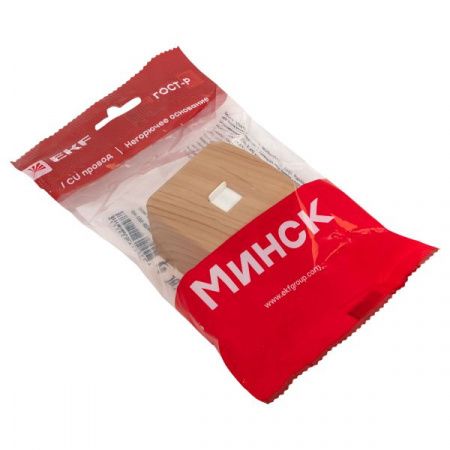 Розетка RJ-45 1-местная ОП Минск, 1А, 120В, светлое дерево EKF