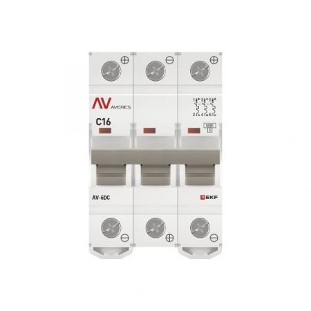 Выключатель автоматический AV-6 DC 3P 16A (C) 6kA EKF AVERES