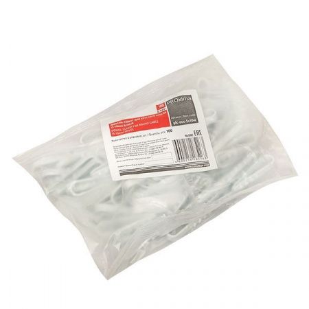 Дюбель-хомут для круглого кабеля (5-10мм) белый (100шт.) EKF PROxima