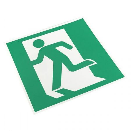 Знак наклейка E01-01 "Выход здесь" (левосторонний) (200x200) ГОСТ 12.4.026-2015 EKF PROxima