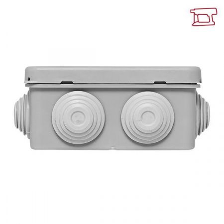 Коробка распределительная КМР-030-031 с крышкой (85x85x40) для прямого монтажа 8 мембр. вводов серая IP55 EKF